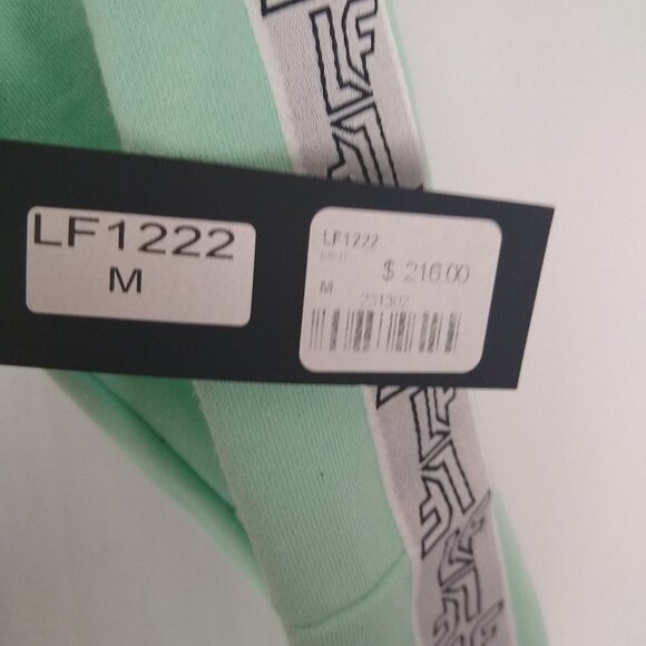 LF The Brand Mint Green Ultra Cropped Hoodie Logo Tape Sleeves Size M - Picture 7 of 10